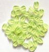 50 11x8mm Transparent Light Olive Glass Leaf Beads